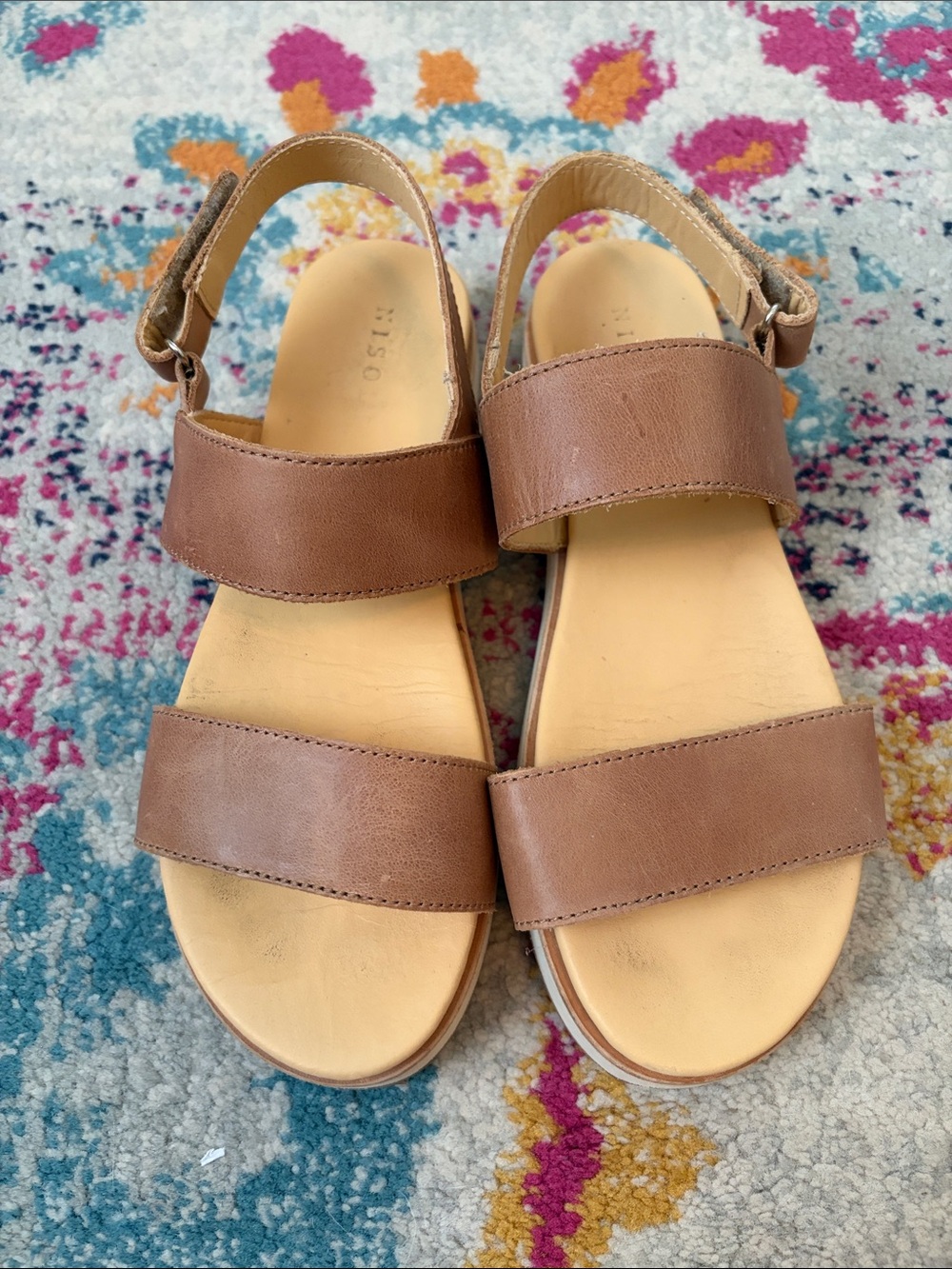 Nisolo Tan/Brown Double-Strap Slingback Sandals